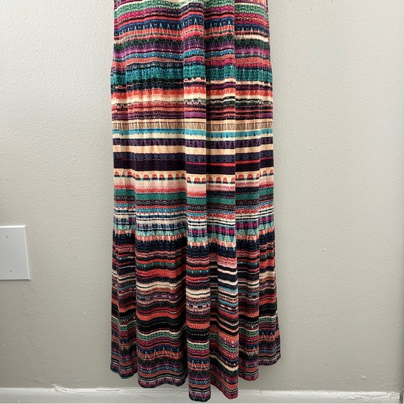 Soma Colorful Patterned Stripe Maxi Dress Size S Convertible Straps Empire Waist - Picture 3 of 11